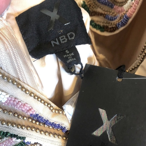 NWT NBD Paris Kendra Aztec Beaded Halter Mini Dress S MSRP $328 - Picture 10 of 12